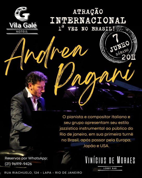 ANDREA PAGANI 4tet Brasil Tour 2025 – Vila Galè – Rio de Janeiro